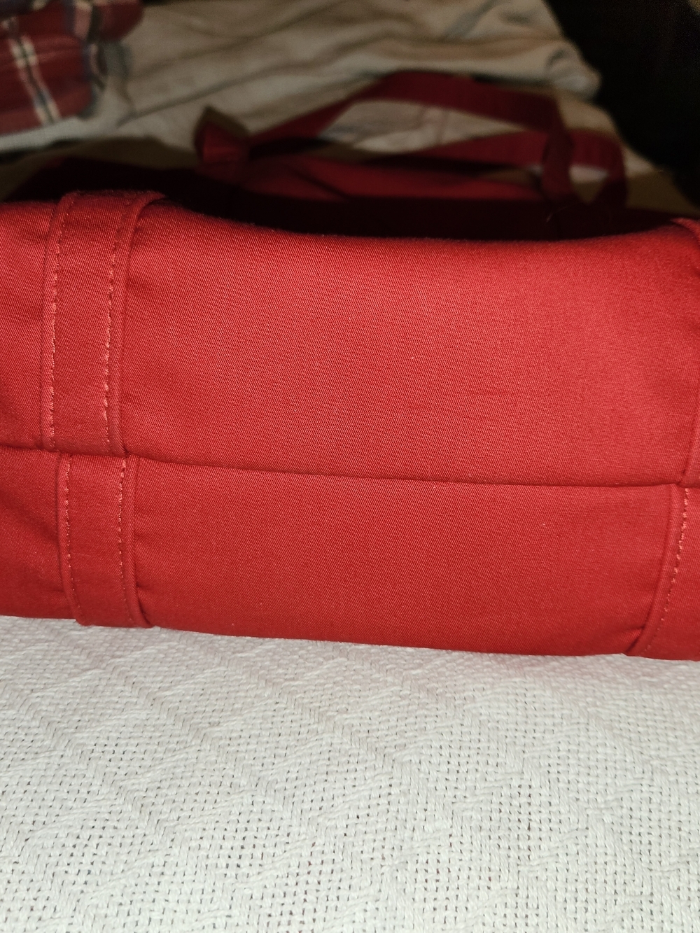 Vera Bradley Red Canvas Tote Bag with Front Pocket - Picture 4 of 5